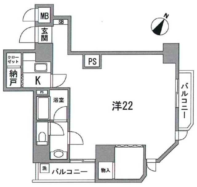 中銀新橋マンション4F 間取り図