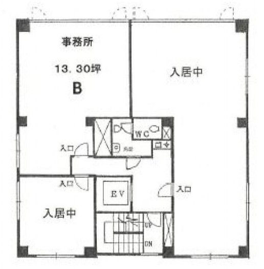 日本工築1号館ビルB 間取り図