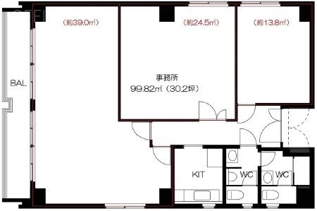 元赤坂マンション3F 間取り図
