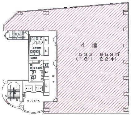 ヒューリック新宿御苑ビル4F 間取り図