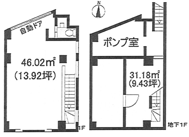 インペリアル久我山ビルB1F～1F 間取り図