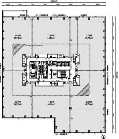 仮)千駄ヶ谷センタービル建替計画2F 間取り図