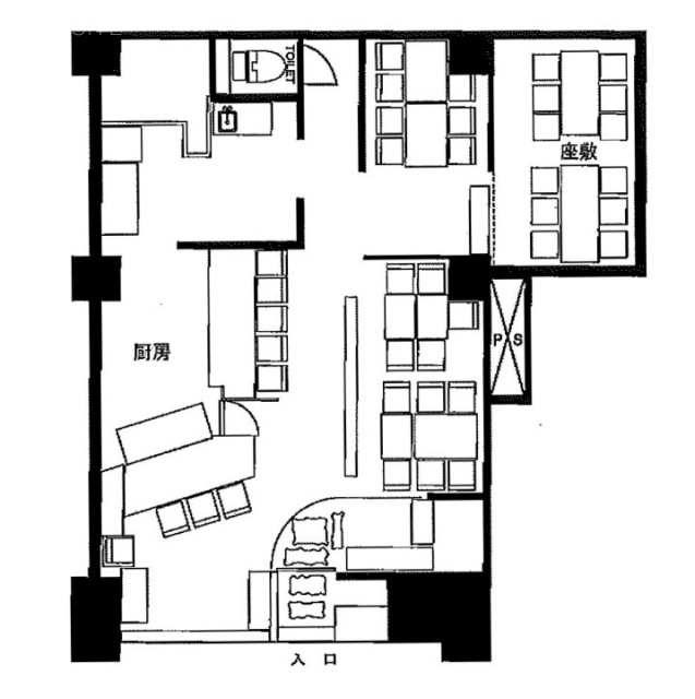 清水屋ビル1F 間取り図