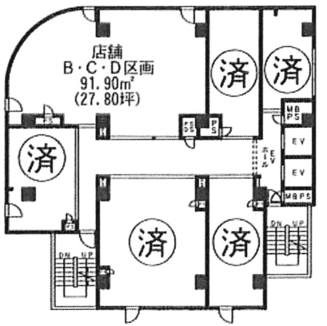 エクセレントⅥビル3F-BCD 間取り図