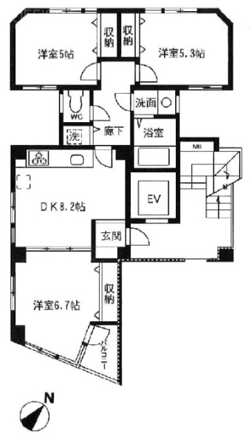 ルパルク上原A 間取り図