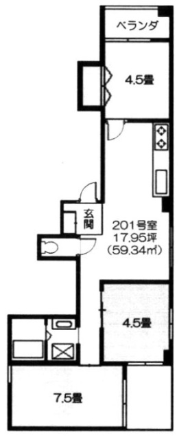 シャトレー松濤201 間取り図