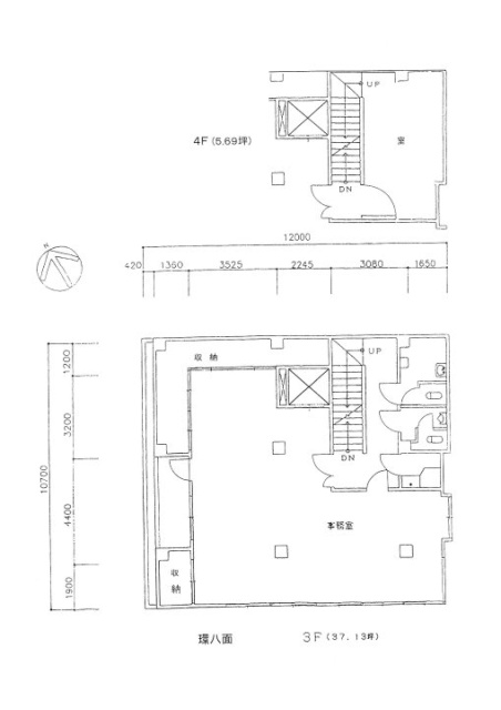 ユナイト東玉川ビル3-4F 間取り図