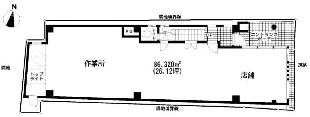 朝日堂ビル1F 間取り図