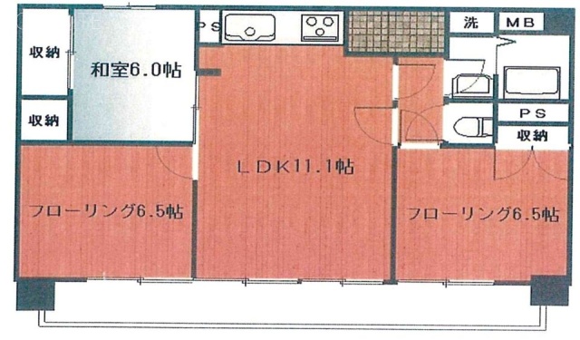 第2広尾フラワーハイホームB棟ビル802 間取り図