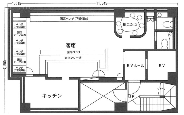 京橋AKビルB1F 間取り図