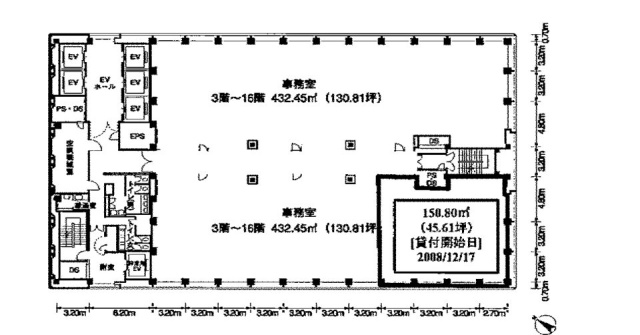 新宿三井ビルディング2号館13F 間取り図