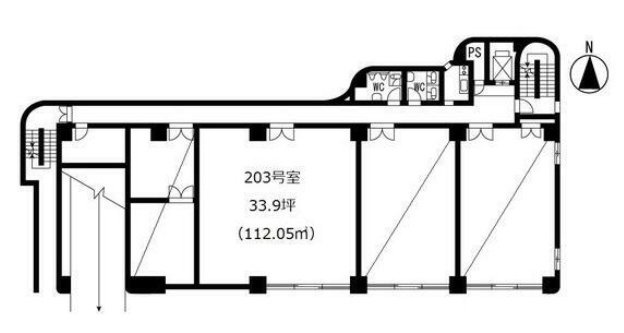 二軒茶屋エスコムビル203 間取り図