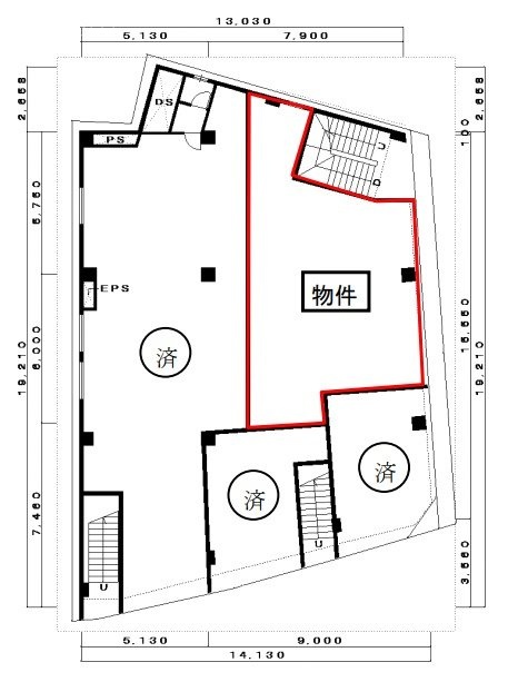 第34東京ビル1F 間取り図