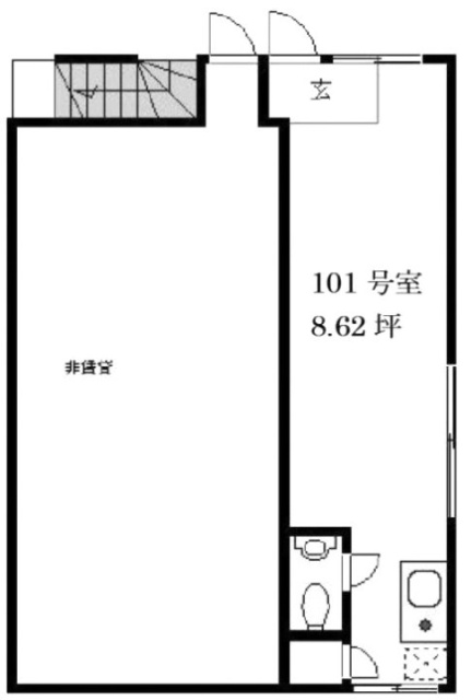 新宿4丁目オフィスビル101 間取り図