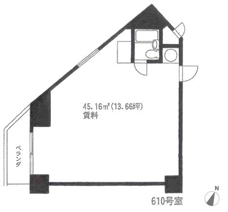 レイフラット新宿610 間取り図