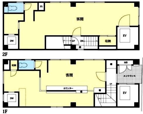 クレストヒルズ京急蒲田駅前1F～2F 間取り図