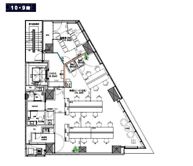 ATRIUM東新橋(アトリウム東新橋)9F 間取り図