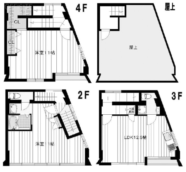 KADOTAビル2F～4F 間取り図