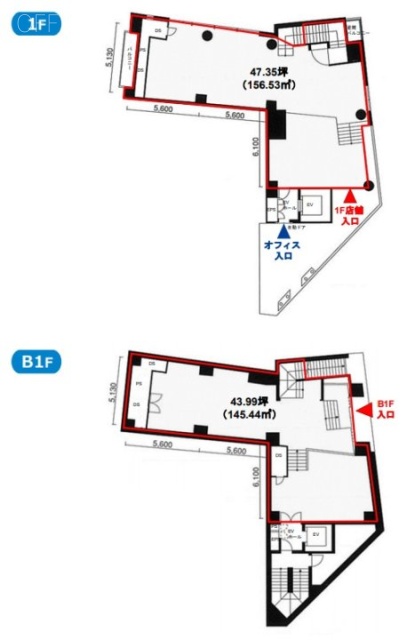 MK麹町ビルB1F~1F 間取り図