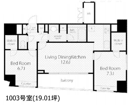 VORT銀座residence1003 間取り図