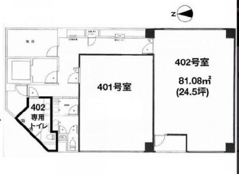 タウンウエストビル4F 間取り図