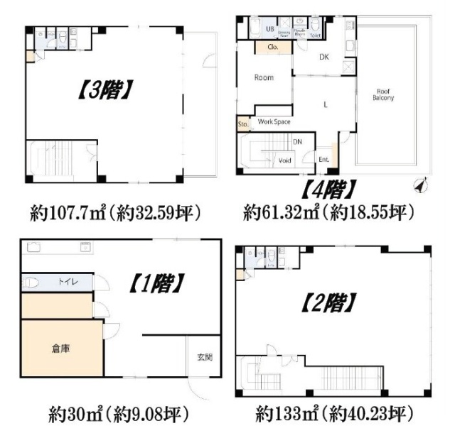 EWビルディング千葉1F～4F 間取り図
