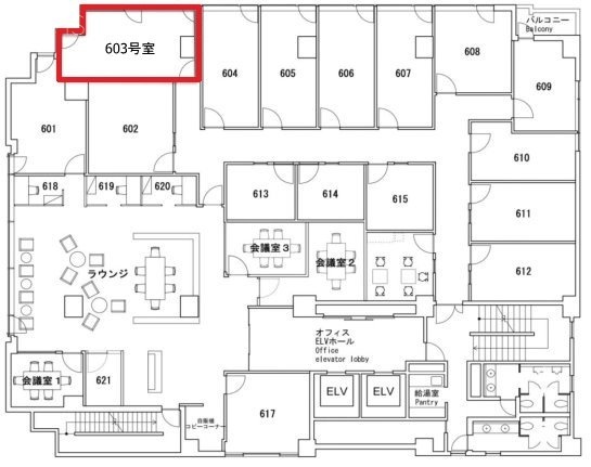 エキスパートオフィス新横浜603 間取り図