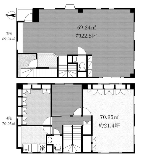 第一ビジネスビル3F~4F 間取り図