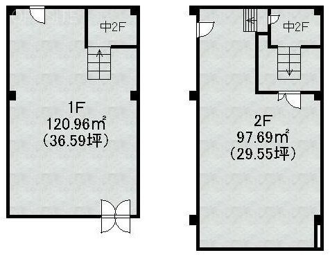 新宿柴田ビル1F～2F 間取り図