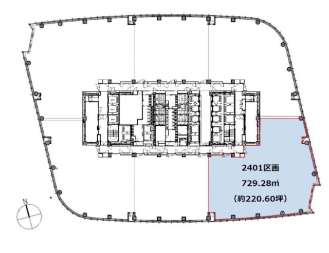 虎ノ門ヒルズ森タワー2401 間取り図