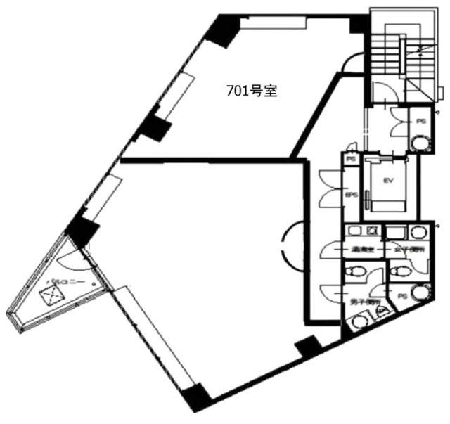 新宿ユーエストビル701 間取り図