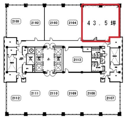 渋谷クロスタワー21F 間取り図