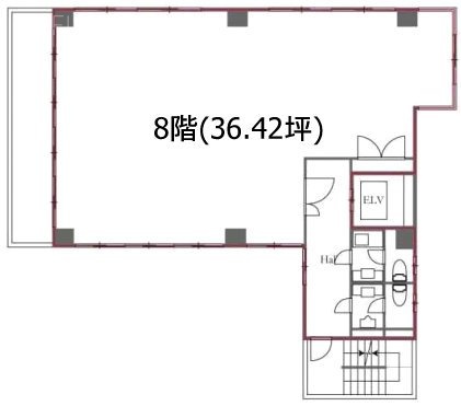 八丁堀ウエストコート8F 間取り図