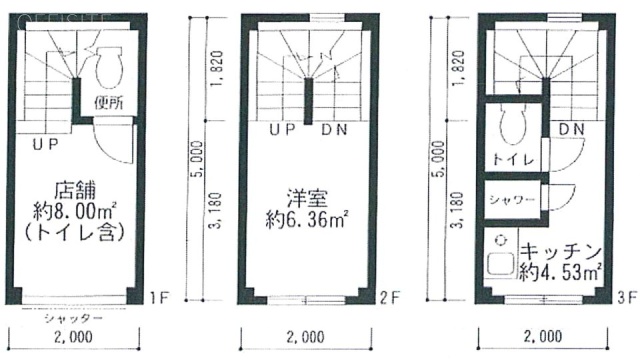 高井戸東3丁目ビル1-3F 間取り図