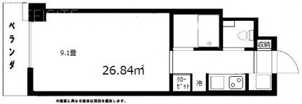 ドミシールカワイ303 間取り図