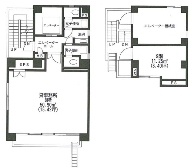 朝日ビル8F～9F 間取り図