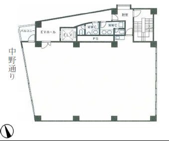 中野アーバンビル5F 間取り図