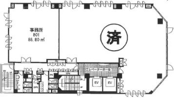 マストライフ西新橋ビル801 間取り図