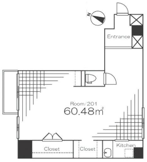 ルックハイツ北新宿壱番館201 間取り図