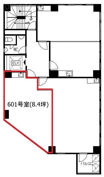 喜助九段ビル601 間取り図