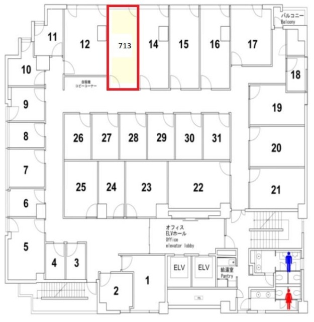 エキスパートオフィス新横浜713 間取り図