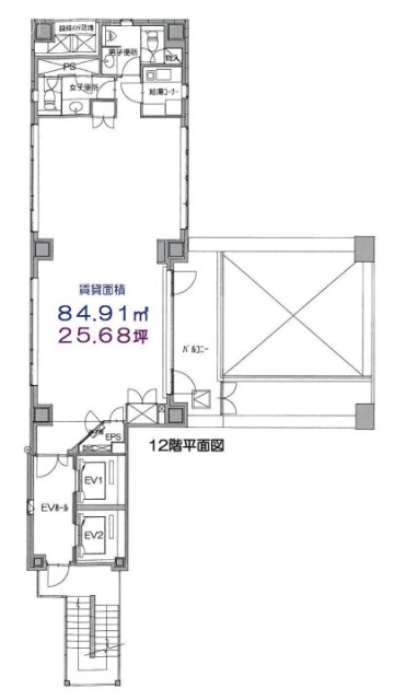 室町IーNビル12F 間取り図
