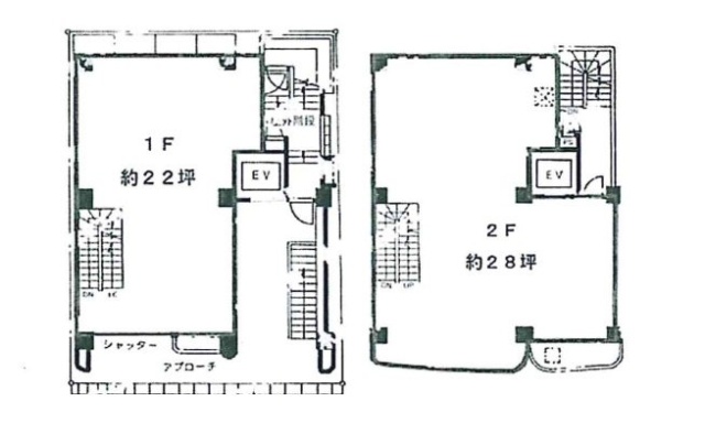 日本橋グリーンビル1F～2F 間取り図