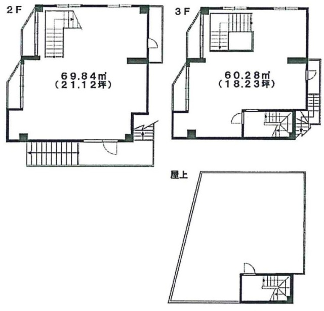 代官山ファービービル2F～3F 間取り図