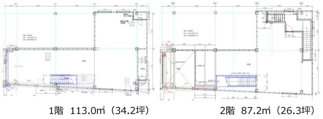 中野サンモールビル1F～2F 間取り図