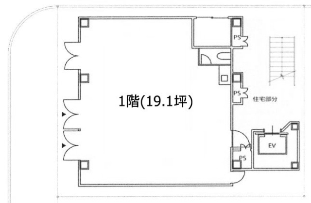 アーツ森下ビル1F 間取り図