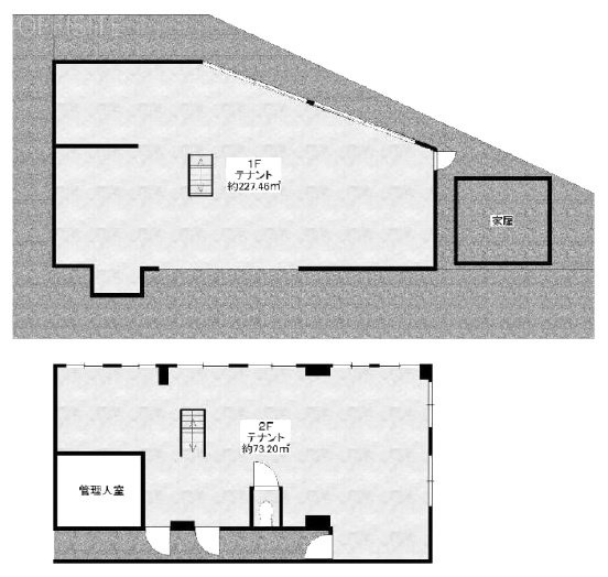 哲学堂ビル1-2F 間取り図