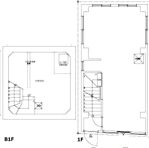中西ビルB1F~1F 間取り図