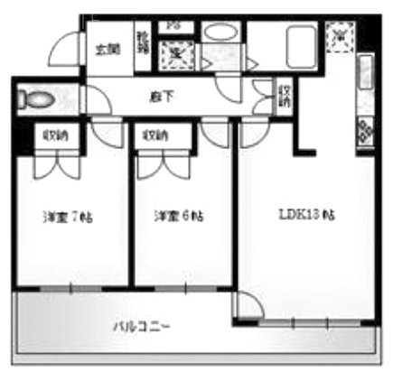 藤和三鷹ホームズ405 間取り図