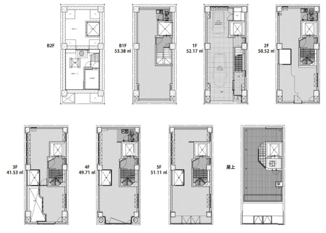 @ONE 九段下(アットワン九段下)B1F～5F 間取り図